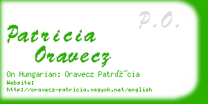 patricia oravecz business card